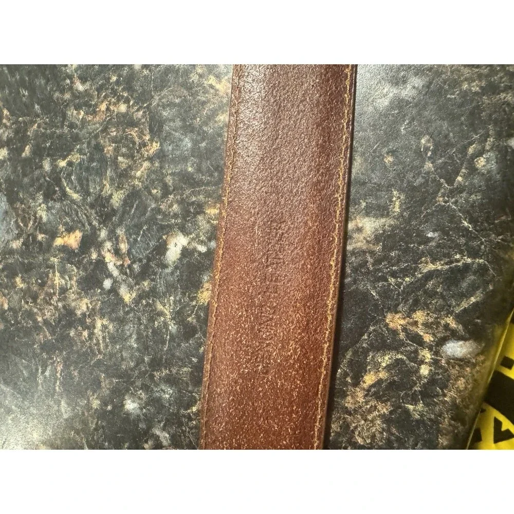 RL RALPH LAUREN WOMEN'S  BROWN LEATHER  BELT Dz 38/95 BRASS USED READ